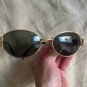 Celine Oval-frame gold-tone acetate Sunglasses